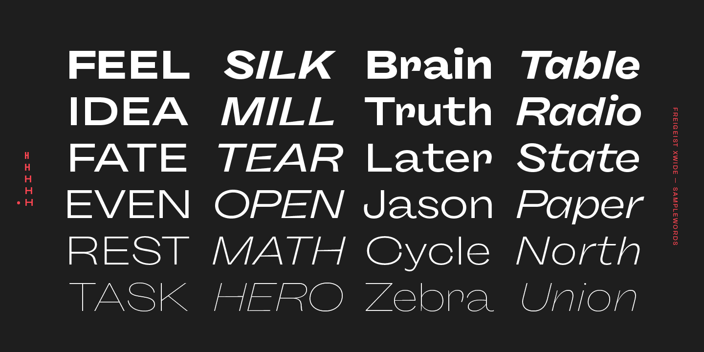 Freigeist Wide Black Italic Font preview